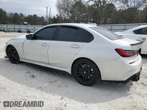 2022 BMW 3 Series M340i with VIN 3MW5U7J05N8C57442, listed as a Copart auction lot 47429075 with 50,798 mi miles and Salvage Title. Bid and sale history available at carsss.com. Image 2.