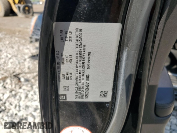 2011 Cadillac DTS Luxury Collection z VIN 1G6KD5E64BU100043, wystawiony jako Copart lot #56124355 z przebiegiem 130 161 mil mil oraz Szkoda całkowita • Salvage title. Historia ofert i sprzedaży dostępna na DreamBid. Obrazek 12.