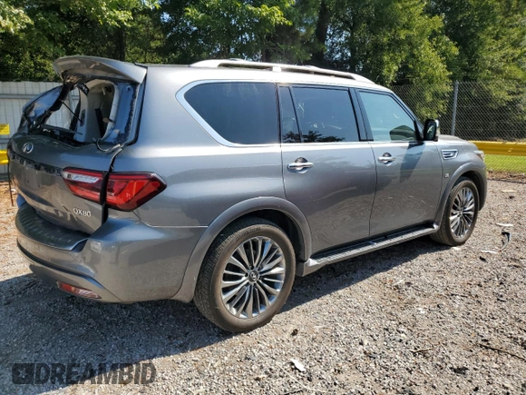 2018 Infiniti QX80 with VIN JN8AZ2ND7J9840781, listed as a Copart auction lot 66780154 with 124,351 mi miles and Salvage Title. Bid and sale history available at carsss.com. Image 3.