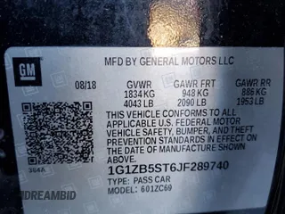 2018 Chevrolet Malibu LS with VIN 1G1ZB5ST6JF289740, listed as a Copart auction lot 88151035 with 105,247 mi miles and Salvage Title. Bid and sale history available at DreamBid. Image 14.
