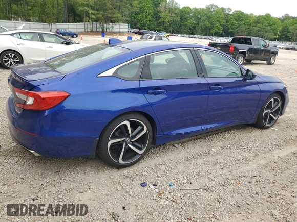2019 Honda Accord Sport with VIN 1HGCV1F37KA093166, listed as a Copart auction lot 54473235 with 102,640 mi miles and Salvage Title. Bid and sale history available at DreamBid. Image 3.