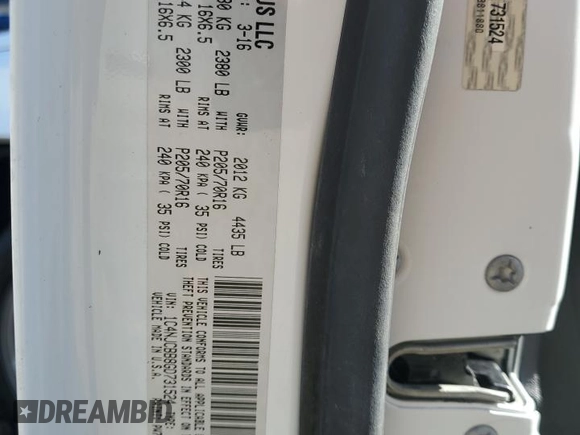 2016 Jeep Compass Sport with VIN 1C4NJCBB8GD731524, listed as a Copart auction lot 42328385 with 103,218 mi miles and Salvage title. Bid and sale history available at DreamBid. Image 12.