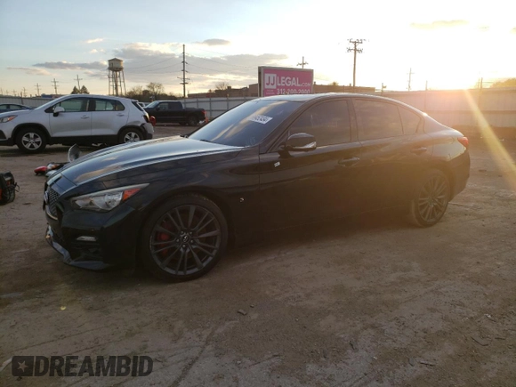 2017 Infiniti Q50 Red Sport 400 with VIN JN1FV7AR5HM870383, listed as a Copart auction lot 80452434 with 63,315 mi miles and Salvage Title. Bid and sale history available at carsss.com. Image 1.