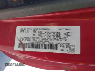1993 Toyota Pickup z VIN JT4VN93D3P5037082, wystawiony jako IAAI lot #42429972 z przebiegiem 187 284 mil mil oraz . Historia ofert i sprzedaży dostępna na DreamBid. Obrazek 9.