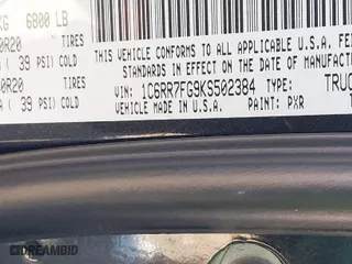 2019 Ram 1500 Classic Express with VIN 1C6RR7FG9KS502384, listed as a IAAI auction lot 40694033 with 102,344 mi miles. Bid and sale history available at carsss.com. Image 9.