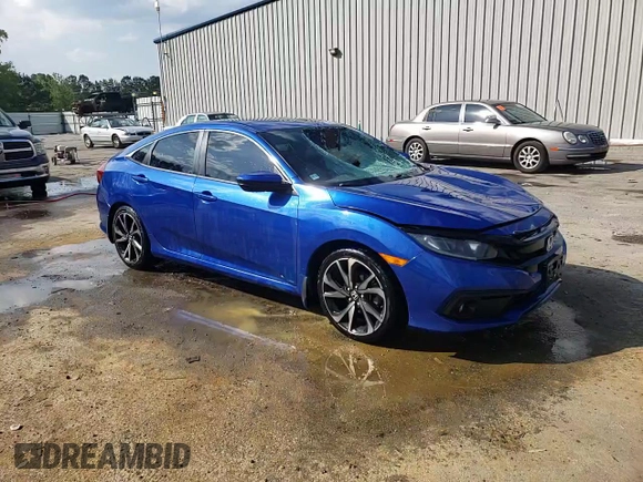 2019 Honda Civic Sport with VIN 2HGFC2F80KH521441, listed as a Copart auction lot 52235145 with 104,604 mi miles and Salvage title. Bid and sale history available at DreamBid. Image 13.