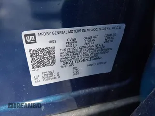 2023 GMC Terrain SLE with VIN 3GKALTEG4PL133008, listed as a IAAI auction lot 41491592 with 21,704 mi miles. Bid and sale history available at carsss.com. Image 9.