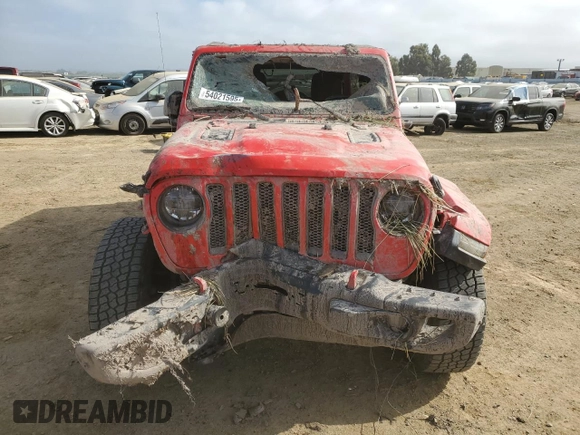 2020 Jeep Wrangler Unlimited Rubicon with VIN 1C4HJXFN3LW107654, listed as a Copart auction lot 54021595 with 39,587 mi miles and Salvage title. Bid and sale history available at DreamBid. Image 5.
