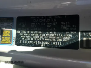 2022 Kia Carnival LXS with VIN KNDNB4H36N6116331, listed as a Copart auction lot 73031854 with 49,154 mi miles and Salvage Title. Bid and sale history available at carsss.com. Image 14.