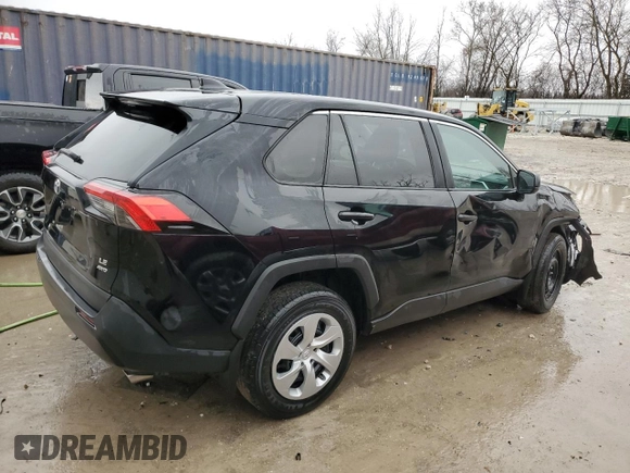 2022 Toyota RAV4 LE with VIN 2T3F1RFV9NW301142, listed as a Copart auction lot 48855475 with 45,284 mi miles and Salvage Title. Bid and sale history available at carsss.com. Image 3.