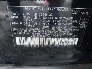 2017 Subaru Outback Premium z VIN 4S4BSAFC6H3206634, wystawiony jako IAAI lot #41302286 z przebiegiem 105 738 mil mil oraz . Historia ofert i sprzedaży dostępna na DreamBid. Obrazek 9.