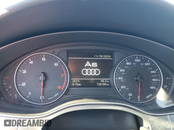 2015 Audi A6 2.0T Premium with VIN WAUFFAFCXFN036576, listed as a Copart auction lot 80262504 with 125,184 mi miles and Clean Title. Bid and sale history available at carsss.com. Image 9.