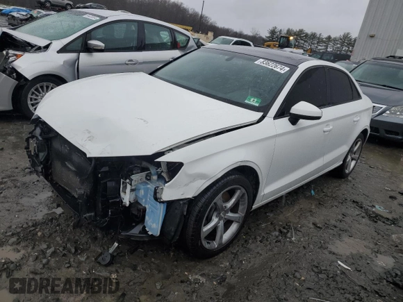 2016 Audi A3 2.0T Premium with VIN WAUB8GFF3G1059082, listed as a Copart auction lot 83622674 with 57,115 mi miles and Salvage Title. Bid and sale history available at carsss.com. Image 1.