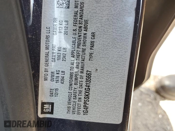 2016 Buick Verano with VIN 1G4PP5SKXG4135667, listed as a Copart auction lot 64249164 with 152,974 mi miles and Salvage Title. Bid and sale history available at carsss.com. Image 13.