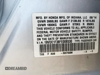 2015 Acura ILX z VIN 19VDE1F38FE008530, wystawiony jako Copart lot #59600635 z przebiegiem 128 502 mil mil oraz Szkoda całkowita • Salvage title. Historia ofert i sprzedaży dostępna na DreamBid. Obrazek 12.