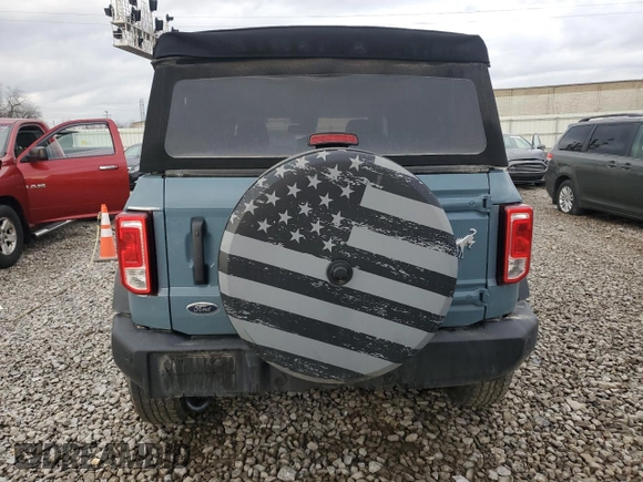 2022 Ford Bronco with VIN 1FMDE5BH8NLA99753, listed as a Copart auction lot 48909635 with 28,543 mi miles and Salvage Title. Bid and sale history available at DreamBid. Image 6.