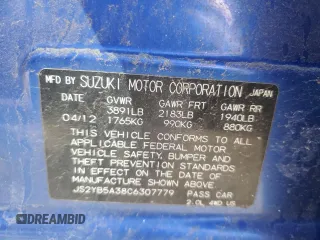 2012 Suzuki SX4 Crossover with VIN JS2YB5A38C6307779, listed as a Copart auction lot 49765485 with 141,320 mi miles and Salvage Title. Bid and sale history available at DreamBid. Image 12.
