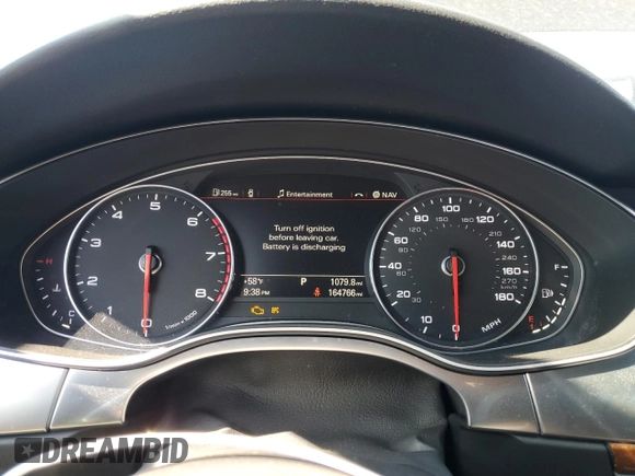 2015 Audi A6 Premium Plus with VIN WAUGFAFC9FN035214, listed as a Copart auction lot 56355095 with 164,766 mi miles and Salvage title. Bid and sale history available at DreamBid. Image 9.