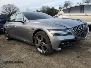 2021 Genesis G80 Prestige with VIN KMTGC4SD0MU045484, listed as a Copart auction lot 82668513 with 47,742 mi miles and . Bid and sale history available at carsss.com. Image 4.