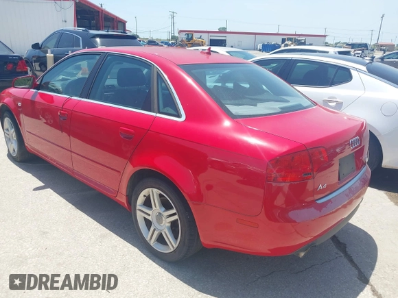 2007 Audi A4 2.0T with VIN WAUDF78E17A238885, listed as a IAAI auction lot 42255785 with 184,495 mi miles and . Bid and sale history available at DreamBid. Image 3.
