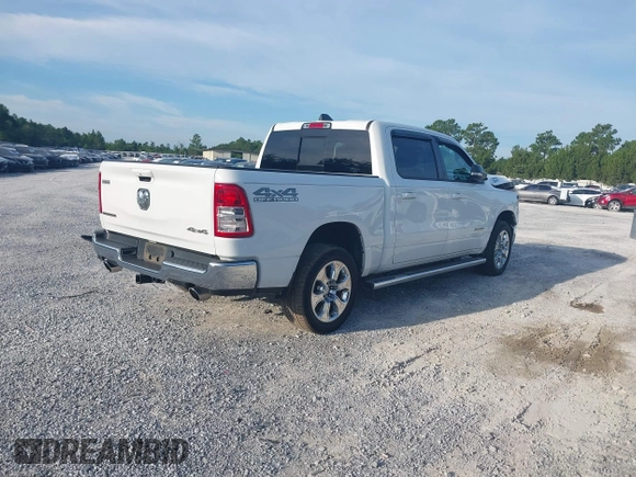 2021 Ram 1500 Big Horn with VIN 1C6SRFFT3MN570531, listed as a IAAI auction lot 42736203 with 84,050 mi miles and . Bid and sale history available at DreamBid. Image 4.