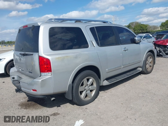 2011 Nissan Armada SV with VIN 5N1BA0ND2BN610453, listed as a IAAI auction lot 41647008 with 163,236 mi miles and . Bid and sale history available at DreamBid. Image 4.