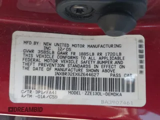 2006 Toyota Corolla CE with VIN 1NXBR32EX6Z644627, listed as a IAAI auction lot 42104268 with 228,589 mi miles and . Bid and sale history available at DreamBid. Image 9.