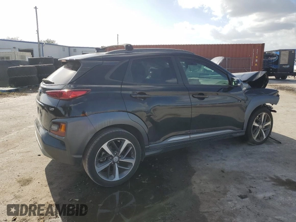2021 Hyundai Kona Ultimate with VIN KM8K53A5XMU728876, listed as a Copart auction lot 78935024 with 36,198 mi miles and Salvage Title. Bid and sale history available at carsss.com. Image 3.