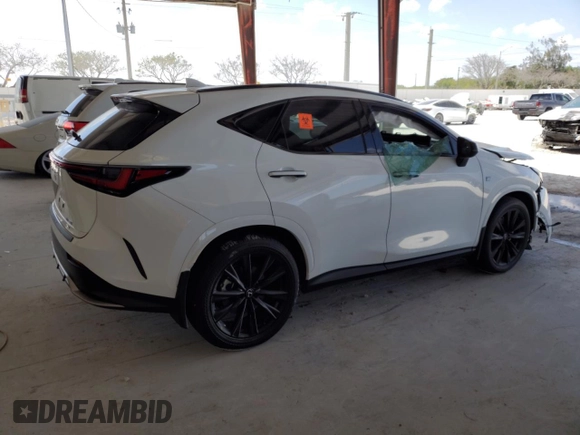 2024 Lexus NX 350 F Sport with VIN 2T2KGCEZ5RC041509, listed as a Copart auction lot 55049175 with Not provided miles and Salvage title. Bid and sale history available at DreamBid. Image 3.