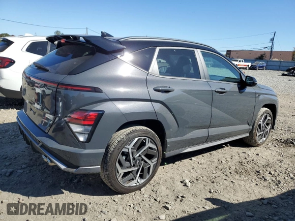 2024 Hyundai Kona N Line with VIN KM8HACA3XRU069998, listed as a Copart auction lot 77043434 with 5,459 mi miles and Salvage Title. Bid and sale history available at DreamBid. Image 3.