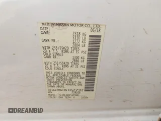 2018 Nissan Murano SV with VIN 5N1AZ2MG9JN167292, listed as a IAAI auction lot 42007243 with 141,191 mi miles and . Bid and sale history available at carsss.com. Image 9.