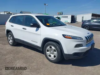 2017 Jeep Cherokee Sport with VIN 1C4PJMAB1HW668725, listed as a IAAI auction lot 41589425 with 185,316 mi miles. Bid and sale history available at carsss.com. Image 1.