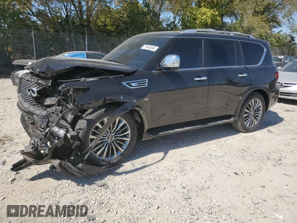 2018 Infiniti QX80 with VIN JN8AZ2NE9J9192420, listed as a Copart auction lot 71944594 with 74,376 mi miles and Salvage Title. Bid and sale history available at carsss.com. Image 1.