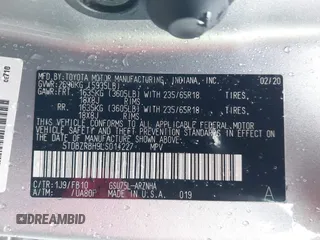 2020 Toyota Highlander LE с VIN 5TDBZRBH9LS014227, выставлен на аукционе IAAI как лот 41479228 с пробегом 38 066 миль миль и . История ставок и продаж доступна на DreamBid. Изображение 9.