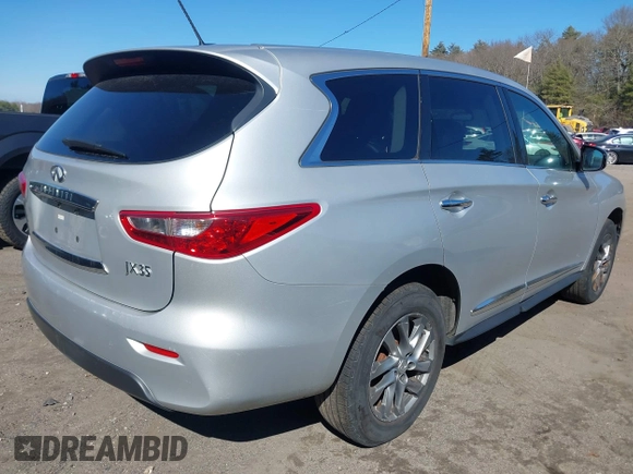 2013 Infiniti JX35 z VIN 5N1AL0MM1DC325491, wystawiony jako IAAI lot #41784006 z przebiegiem 168 557 mil mil oraz . Historia ofert i sprzedaży dostępna na DreamBid. Obrazek 4.