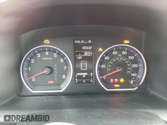 2009 Honda CR-V EX with VIN 5J6RE48539L042412, listed as a Copart auction lot 52133345 with 135,532 mi miles and Salvage Title. Bid and sale history available at carsss.com. Image 9.