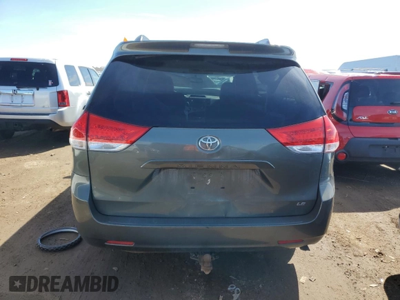 2011 Toyota Sienna LE AAS with VIN 5TDKK3DC7BS125716, listed as a Copart auction lot 50348735 with Not Provided miles and Non Repairable. Bid and sale history available at carsss.com. Image 6.