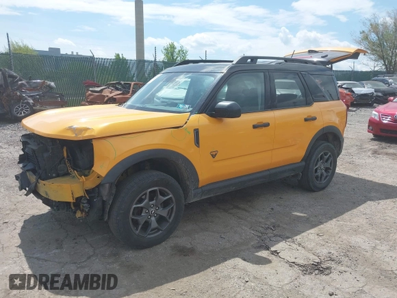 2021 Ford Bronco Sport Badlands z VIN 3FMCR9D90MRA33940, wystawiony jako IAAI lot #42183074 z przebiegiem 178 838 mil mil oraz . Historia ofert i sprzedaży dostępna na DreamBid. Obrazek 2.