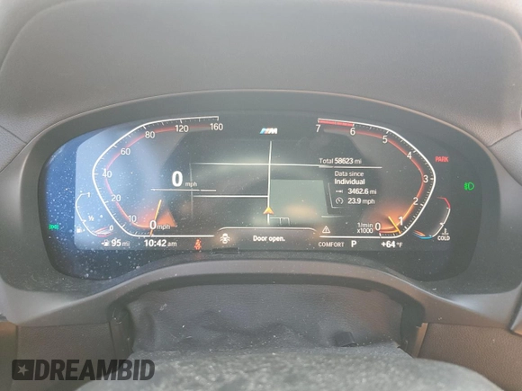 2020 BMW X4 xDrive30i with VIN 5UX2V1C04L9C32419, listed as a Copart auction lot 46427975 with 58,623 mi miles and Salvage Title. Bid and sale history available at carsss.com. Image 9.