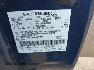2008 Ford F-150 XLT with VIN 1FTPX14518FA07781, listed as a IAAI auction lot 41887625 with 223,631 mi miles. Bid and sale history available at carsss.com. Image 9.
