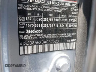 2008 Mercedes-Benz R 3.5L z VIN 4JGCB65EX8A062523, wystawiony jako IAAI lot #42471185 z przebiegiem 109 790 mil mil oraz . Historia ofert i sprzedaży dostępna na DreamBid. Obrazek 9.