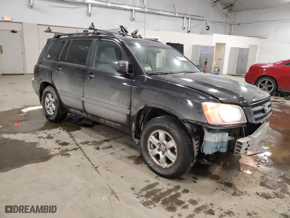 2001 Toyota Highlander with VIN JTEGF21A110027933, listed as a Copart auction lot 87670195 with 190,369 mi miles and Salvage Title. Bid and sale history available at carsss.com. Image 4.