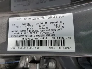 2021 Mazda Mazda3 Hatchback Preferred with VIN JM1BPALL5M1348859, listed as a Copart auction lot 48809463 with 26,144 mi miles. Bid and sale history available at carsss.com. Image 13.