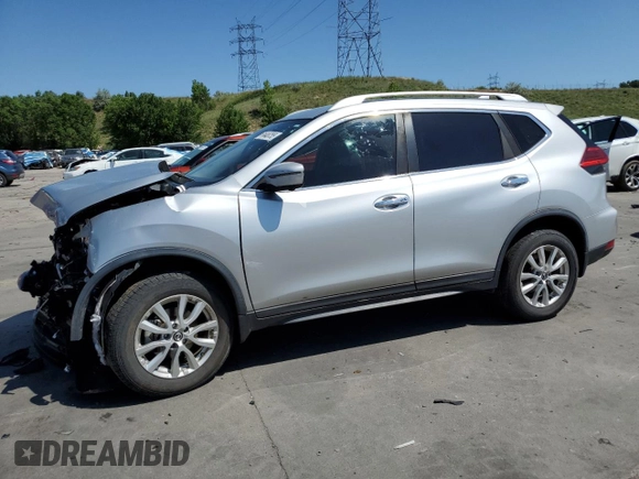 2017 Nissan Rogue SV with VIN KNMAT2MV4HP588324, listed as a Copart auction lot 61448755 with 43,596 mi miles and Salvage title. Bid and sale history available at DreamBid. Image 1.