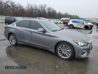 2023 Infiniti Q50 Luxe with VIN JN1EV7BR6PM541314, listed as a Copart auction lot 49377505 with 23,601 mi miles and Salvage title. Bid and sale history available at DreamBid. Image 4.
