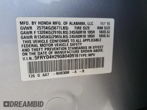 2016 Acura MDX with VIN 5FRYD4H29GB040916, listed as a Copart auction lot 43081035 with 85,255 mi miles and Salvage Title. Bid and sale history available at carsss.com. Image 13.