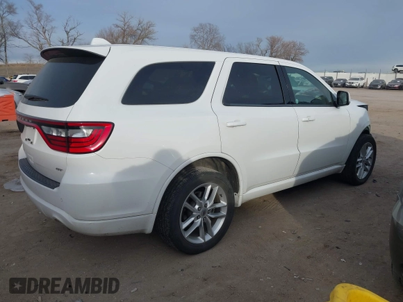 2022 Dodge Durango GT with VIN 1C4RDJDG1NC137561, listed as a IAAI auction lot 41168918 with 59,676 mi miles and . Bid and sale history available at DreamBid. Image 4.
