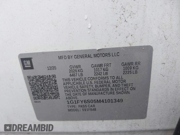 2021 Chevrolet Bolt EV LT z VIN 1G1FY6S05M4101349, wystawiony jako IAAI lot #42362226 z przebiegiem 47 005 mil mil oraz . Historia ofert i sprzedaży dostępna na DreamBid. Obrazek 9.
