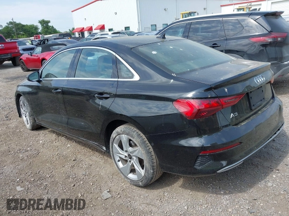 2023 Audi A3 Premium with VIN WAUAUDGY6PA038216, listed as a IAAI auction lot 42030266 with 28,384 mi miles and . Bid and sale history available at DreamBid. Image 3.