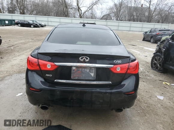 2017 Infiniti Q50 Red Sport 400 with VIN JN1FV7AR5HM872148, listed as a Copart auction lot 88992605 with Not provided miles and Salvage title. Bid and sale history available at DreamBid. Image 6.